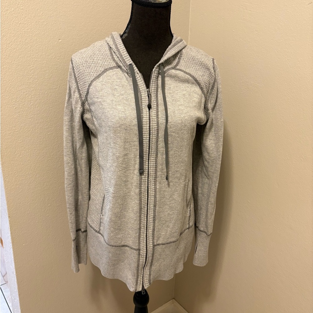Eddie Bauer Light Gray Women's Hoodie Double Zip